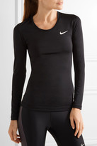 Thumbnail for your product : Nike Pro Cool Mesh-paneled Dri-fit Stretch-jersey Top - Black