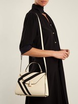 Thumbnail for your product : Valextra Iside Medium Striped Grained-leather Bag - White Black