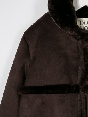 Douuod Kids Faux-Fur Single-Breasted Coat