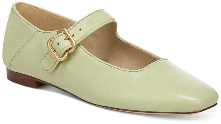 BalaMasa Womens Buckle Hollow Out Pointed-Toe Urethane Mary-Jane-Flats
