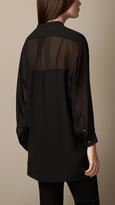 Thumbnail for your product : Burberry Silk Crépon Pleat-Front Smock Shirt