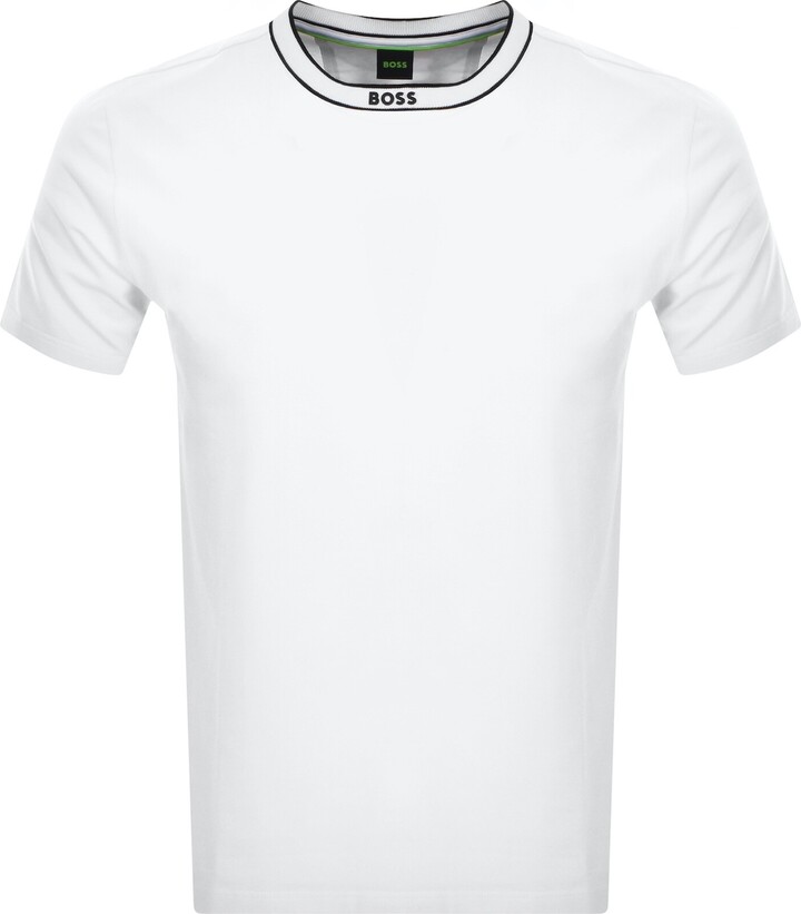Boss Athleisure BOSS Tee 5 Logo Collar T Shirt White