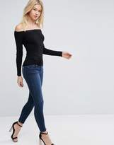 Thumbnail for your product : ASOS Top With Off Shoulder In Rib