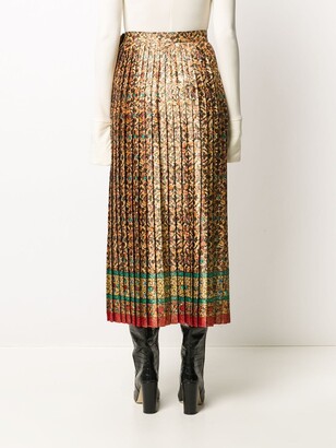 Yves Saint Laurent Pre-Owned 1970s Floral Print Pleated Skirt