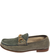 Thumbnail for your product : Gucci Blue/Grey Suede Horsebit Slip on Loafers Size 42