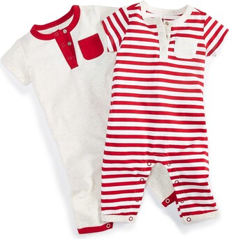 First Impressions Baby Boys Patterned and Solid Union Suits, Pack of 2, Created for Macy's