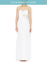 Thumbnail for your product : Valentino Silk Rosette Strapless Gown