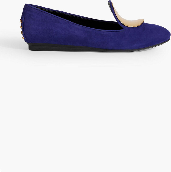 Tod's Embellished suede ballet flats