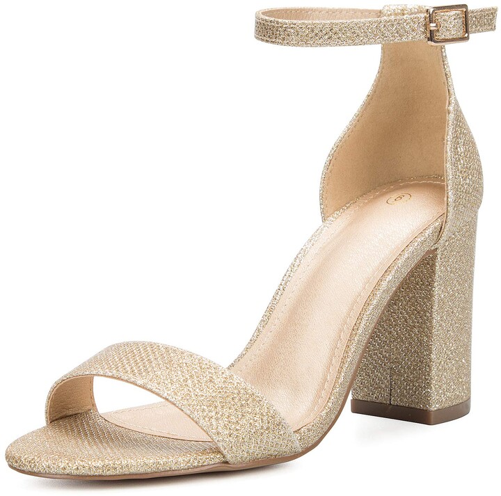 gold thick heel