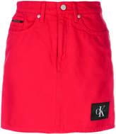 Calvin Klein logo patch fitted skirt 