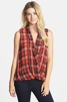 Thumbnail for your product : Vince Camuto Plaid Drape Front Shirttail Blouse