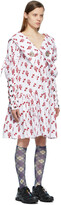 Thumbnail for your product : Chopova Lowena White & Red Flocked Pointed Collar Dress