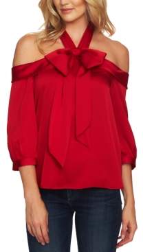 CeCe Off-The-Shoulder Bow-Front Top