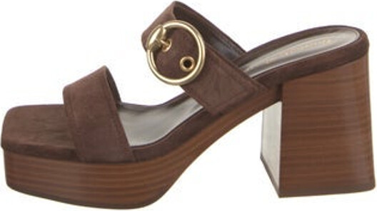 Gianvito Rossi Suede Sandals Brown Platform Straps Includes Box & Dust Bag