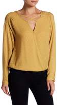 Thumbnail for your product : Honey Punch Surplice Textured Shirt