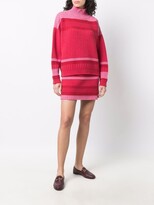 Thumbnail for your product : Barrie Stripe-Pattern Cashmere Skirt