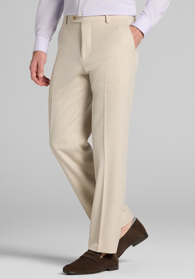 Jos. A. Bank Tailored Fit Solid Textured Comfort Stretch Dress Pants at