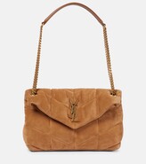 Thumbnail for your product : Saint Laurent Loulou Puffer Small suede shoulder bag