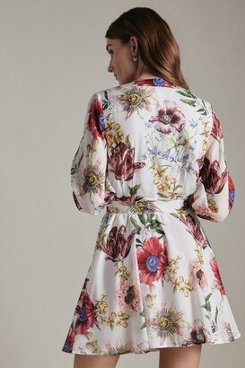 Karen Millen Cotton Voile Botanical Floral Short Dress