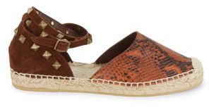 Ash Zania Stud Accented Leather Espadrille Sandals