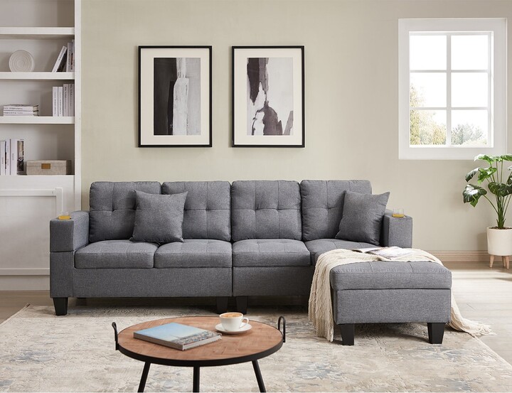 Modern L shape sectional sofa,Left and right interchangeable,with