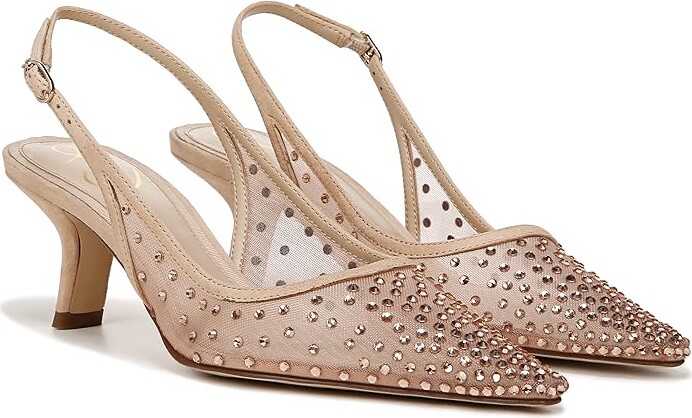 Sam Edelman Bianka Sling Mesh High Women's Heels Beechwood Glitz Mesh : 7 M