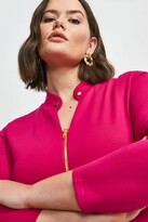 Thumbnail for your product : Karen Millen Curve Stud Collar Zip Front Ponte Dress