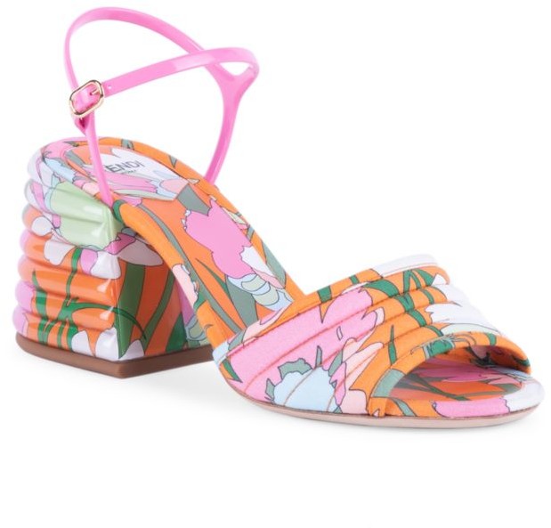 fendi block heel sandals