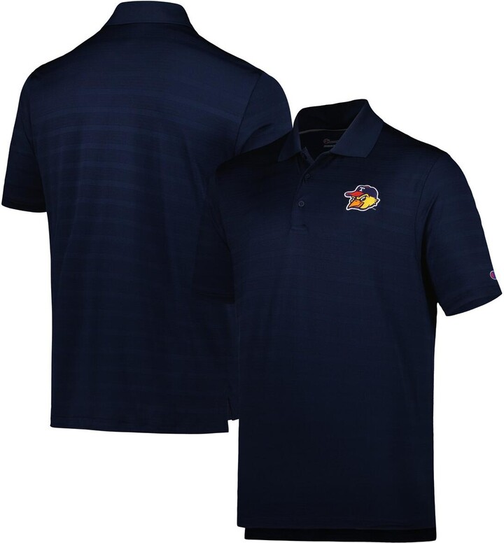 Men's Champion Navy Toledo Mud Hens Textured Solid Polo Shirt