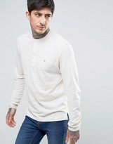 Thumbnail for your product : Farah Weddell Long Sleeve Top Henley Linen Regular Fit in Chalk Marl