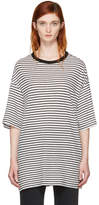 Thumbnail for your product : R 13 Black and White Striped Boyfriend T-Shirt
