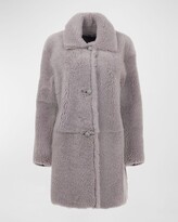 Thumbnail for your product : Gorski Reversible Lamb Shearling Stroller Jacket w/ Leather Buttons