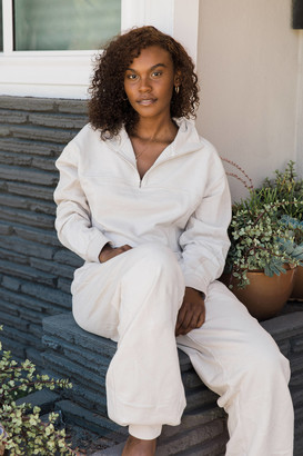 half zip cropped pullover