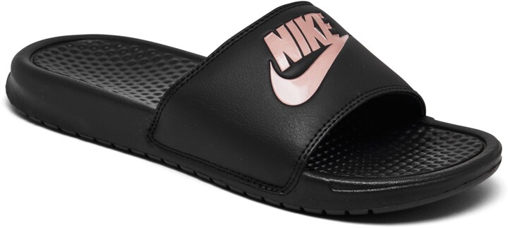 nike women's benassi jdi swoosh slide sandals from finish line
