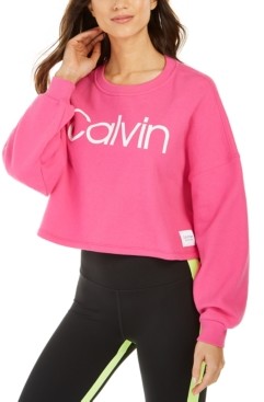 Calvin Klein Performance Logo Cropped Sweatshirt - ShopStyle