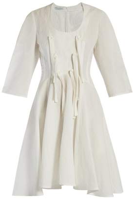J.W.Anderson Knotted-tie balloon-sleeve cotton-blend dress