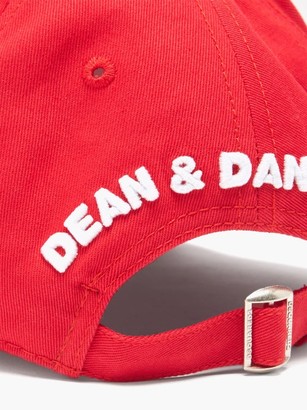 DSQUARED2 Logo-embroidered Cotton-gabardine Baseball Cap - Red White