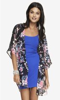 Thumbnail for your product : Express Rose Print Lace Inset Kimono