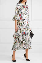 Thumbnail for your product : Erdem Florence Floral-print Silk Midi Dress - White