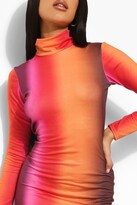 Thumbnail for your product : boohoo Ombre Print High Neck Midi Dress