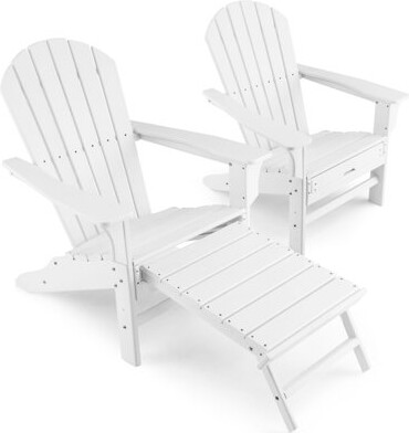 Baughn Plastic/Resin Adirondack Chair with Ottoman