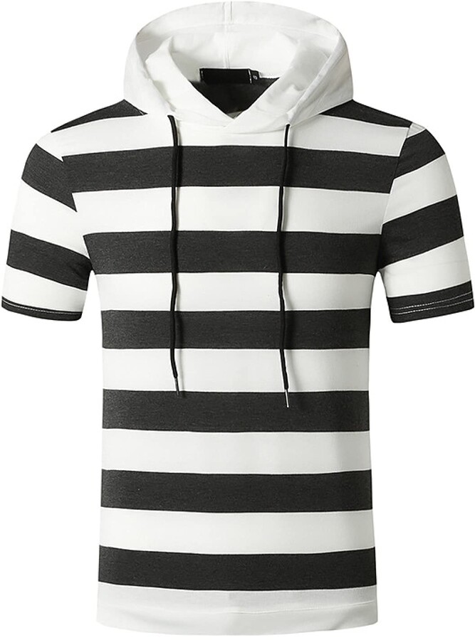 short sleeve shirt with hood