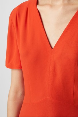 French Connection Galane Essian Crepe V Neck Dress
