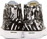 Thumbnail for your product : Diesel Black & White Printed Vulcanized Persis Sneakers
