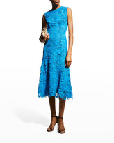 Thumbnail for your product : Monique Lhuillier Sleeveless Lace Flared-Skirt Dress