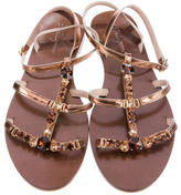 Thumbnail for your product : Ferragamo Leather Embellished Sandals