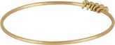 Thumbnail for your product : Malcolm Betts Hammered Gold Bangle with Diamond Ring Charms-Colorless