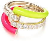 Thumbnail for your product : Melissa Kaye 18kt yellow gold and diamond Lola Double ring