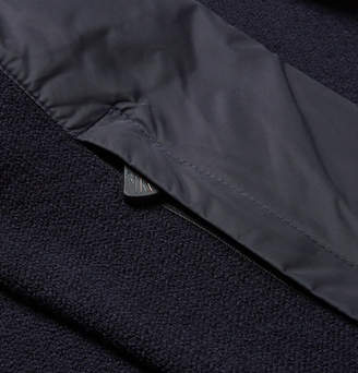 Moncler Grenoble - Contrast-Trimmed Wool-Blend Half-Zip Sweater - Men - Navy