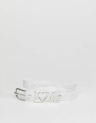 clear DESIGN Clear Plastic Love Buckle Waist & Hip Belt
